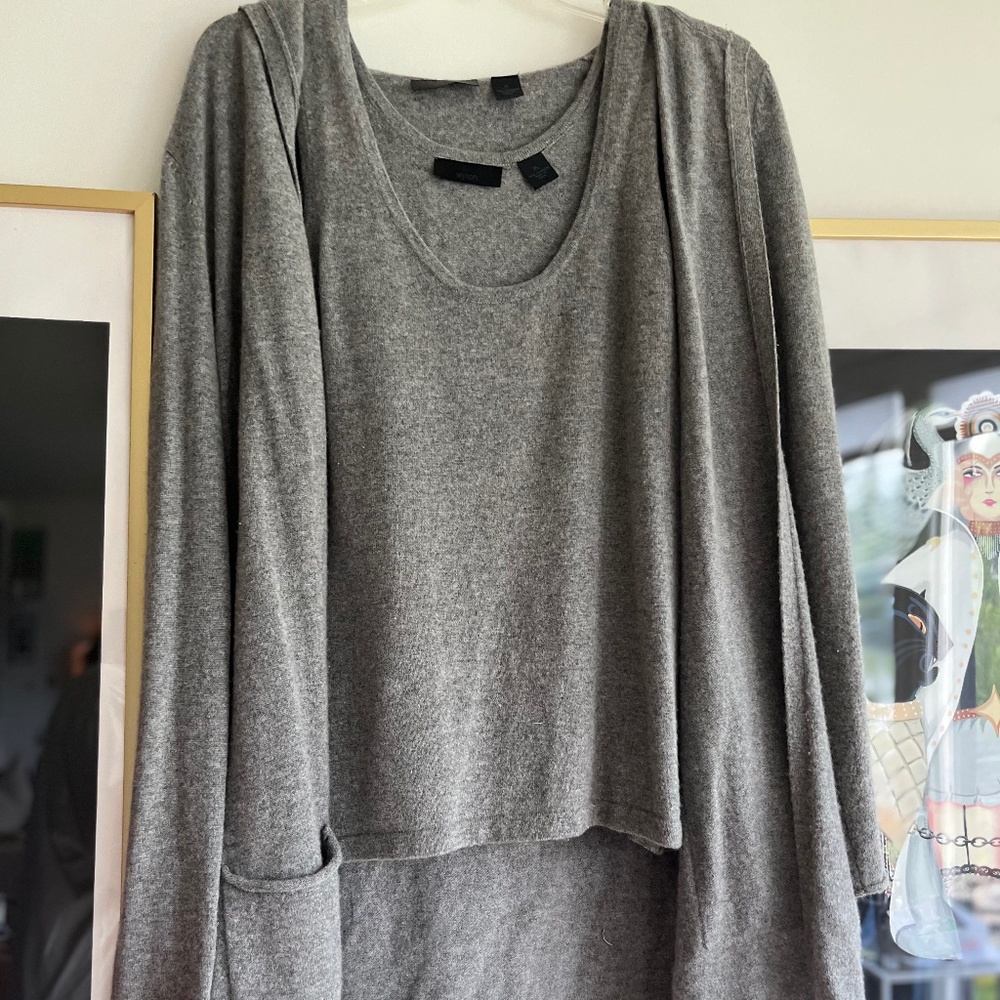 Wyton. Cashmere Tank and Sweater Set, XL
